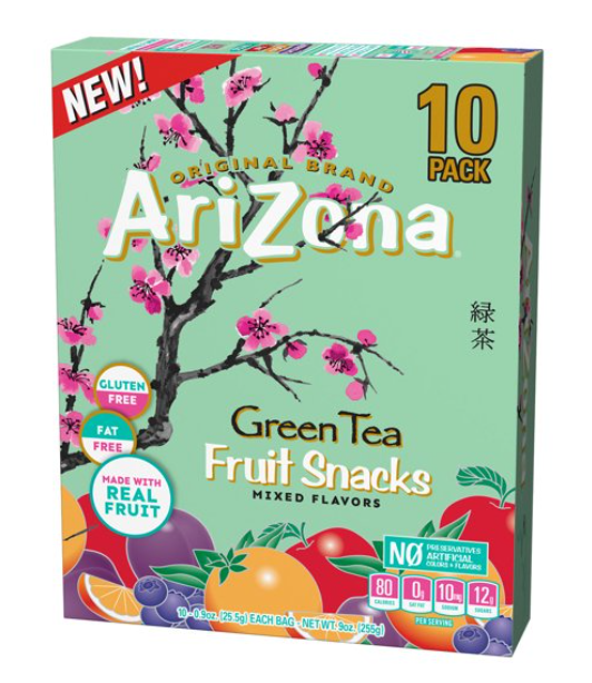 10-Pk - AriZona - Green Tea Fruit Snacks (9oz 255g) x 1 unit (Boxes with minor damage due to shipping)