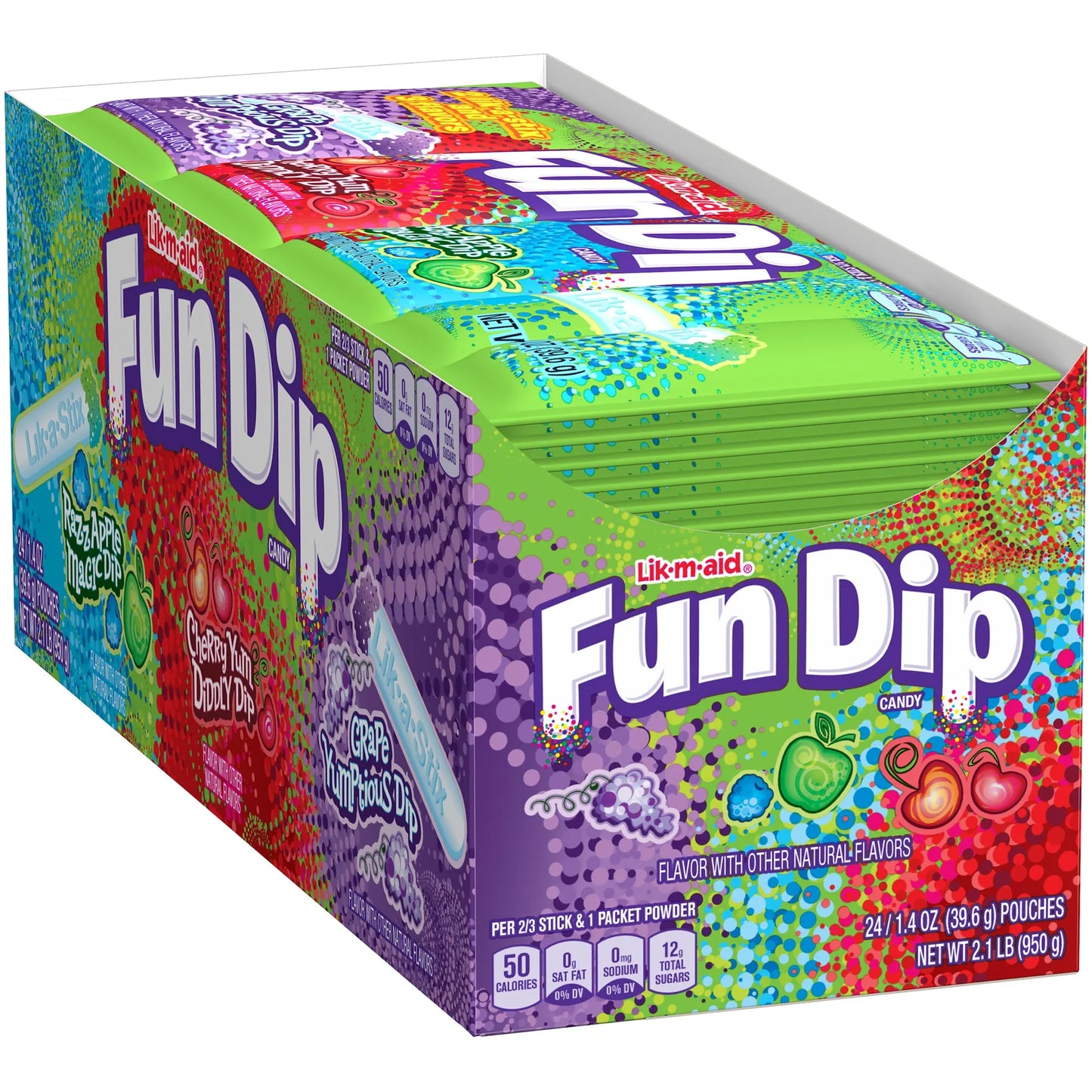 (S1-02) Box - Mexico - Wonka Lik-M-Aid Fun Dip 24 units