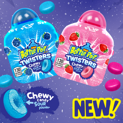 (S1-06) TUNISIA - Bazooka Baby Bottle Pop Twisters 2.7oz (99g) x 8 Units