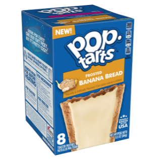 (S2-07)  US - Pop Tarts - Banana Bread (8 Toasters) 13.50oz (384g) x 1 Box (Boxes with minor damage due to shipping)