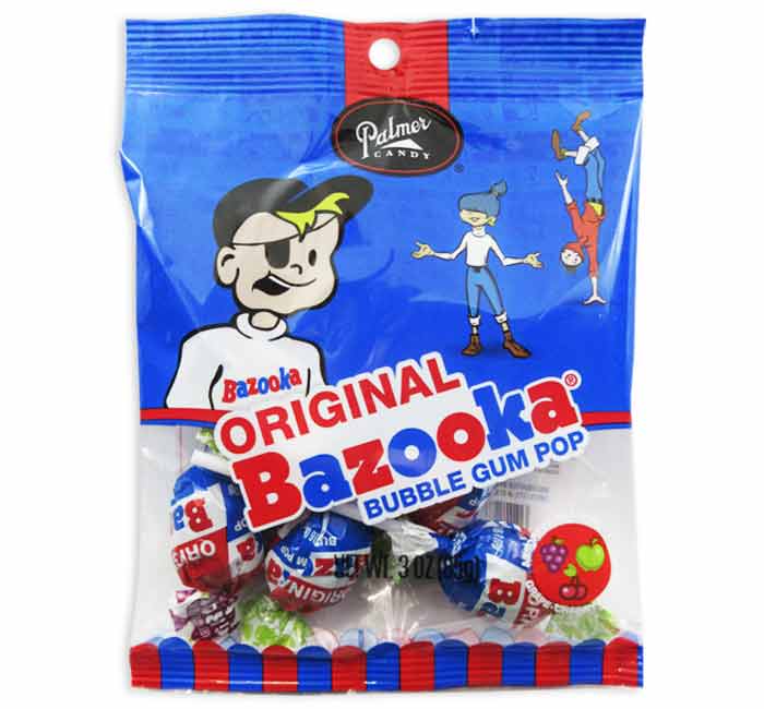 (S6-04) US - BAZOOKA ORIGINAL BUBBLE GUM POP - PEG BAG 3oz (85g) x 8 units