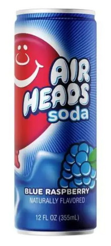 (S5-02) US - BEVERAGE - Airheads Sour Soda - BLUE RASPBERRY 12oz (355ml) x 12 Units