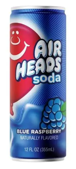 (S5-02) US - BEVERAGE - Airheads Sour Soda - BLUE RASPBERRY 12oz (355ml) x 12 Units