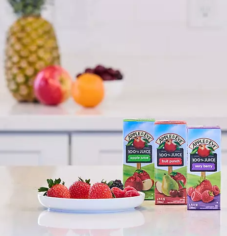 (S5-02) US - Beverage - APPLE & EVE 100% JUICE VARIETY PACK 6.75OZ (200ML) x 36 units (Buyer is responsible if drinks may leak during shipping and weather)