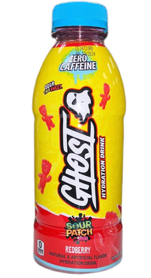 (S1-01) BEVERAGE - GHOST HYDRATION - Sour Patch Kids Redberry 16.9OZ (500ML) x 12 UNITS (Buyer is responsible if drinks may leak during shipping and weather)