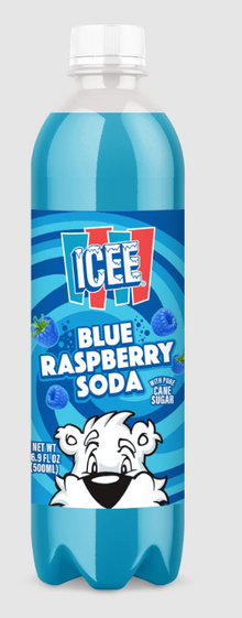 (S5-09) Beverage - Icee Soda - Blue Raspberry 16.9 fl oz (500ml) x 12 Units (Buyer is responsible if drinks may leak during shipping and weather)