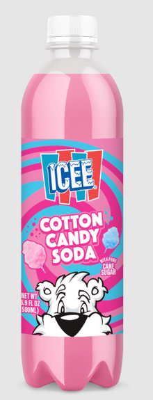 (S5-09) Beverage - Icee Soda - Cotton Candy 16.9 fl oz (500ml) x 12 Units