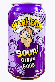 (S5-02)US - BEVERAGE - Warheads Sour Soda - GRAPE 355ml (355g) x 1 Unit (Buyer is responsible if drinks may leak during shipping and weather)