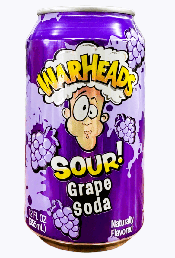 (S5-02)US - BEVERAGE - Warheads Sour Soda - GRAPE 355ml (355g) x 1 Unit (Buyer is responsible if drinks may leak during shipping and weather)