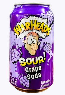 (S5-02) US - BEVERAGE - Warheads Sour Soda - GRAPE 355ml x 12 Units (Buyer is responsible if drinks may leak during shipping and weather)
