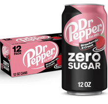 Single - Beverage - Zero Sugar - Dr Pepper Strawberries and Cream Soda ZERO SUGAR 12 floz (355ml) x 1 can (Buyer is responsible if drinks may leak during shipping and weather)