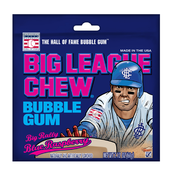 (S1-05) Box - US - Big League Chew Blue Raspberry  2.12oz(60g) x 12 Units