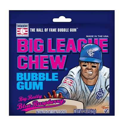 (S1-05) Box - US - Big League Chew Blue Raspberry  2.12oz(60g) x 12 Units