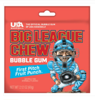 (S1-05) Bundle - Big League Chew Pouch - Fruit Punch  2.12oz (60g) x 3 Units - SugarMarket.ca