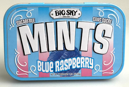 (S2-04) Box - Canada - Big Sky - Sugar Free Mints - Blue Raspberry Flavour 50g x 6 units
