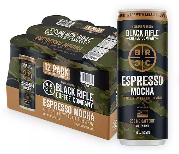 (S5-02) US - Beverage - Black Rifle Coffee Espresso Mocha 11fl.oz (325ml) x 12 units (Buyer is responsible if drinks may leak during shipping and weather)