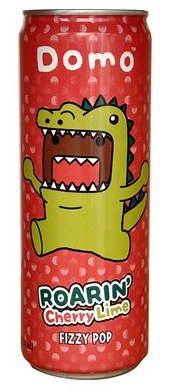 (S5-09) BEVERAGE - BOSTON AMERICA - Fizzy POP - Domo Roarin Cherry Lime 355ml x 12 units (Buyer is responsible if drinks may leak during shipping and weather)