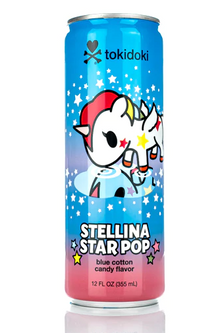 SINGLE - BOSTON AMERICA - Fizzy Pop - Tokidoki Stellina Star - Blue Cotton Candy Flavour 355ml x 1 unit