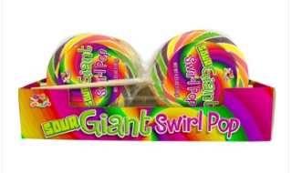 Box - Alberts SOUR Giant Swirl Pop - 4.25oz(120g) x 12 Units - SugarMarket.ca
