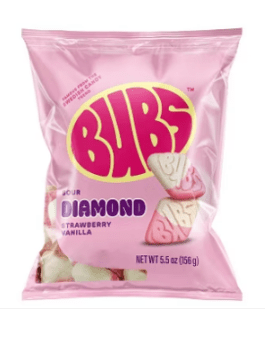 Box - BUBS Peg Bag - Sour Diamond Strawberry Vanilla 5.5oz(156g) x 8 Units - SugarMarket.ca