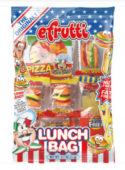 Box - Case - efrutti Gummmi Lunch Shelf Tray 2.7oz (77g) x 24 Units (4 x6) Clip Strip - SugarMarket.ca