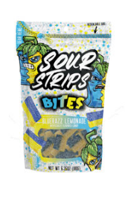 Box - Hershey SOUR STRIPS BITES Pouch - Blue Raspberry Lemonade 6.35oz (180g) X 10 Units - SugarMarket.ca