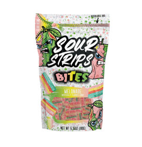 Box - Hershey SOUR STRIPS BITES Pouch - Melonade 6.35oz (180g) X 10 Units - SugarMarket.ca