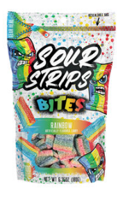 Box - Hershey SOUR STRIPS BITES Pouch - Rainbow 6.35oz (180g) X 10 Units - SugarMarket.ca