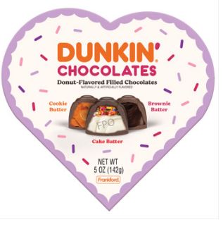 Box - Valentine - Frankford Candy Dunkin' Chocolates Heart Box - 5oz(142g) x 4 Units - SugarMarket.ca