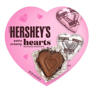 Box - Valentine - Hersheys Extra Creamy Milk ChocHeartst Box 6.4oz (181g) x 6 Units - SugarMarket.ca