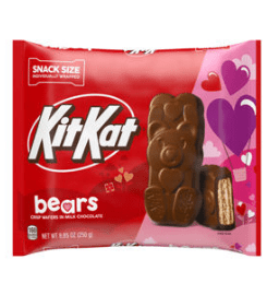 Box - Valentine - KIT KAT Crisp Wafers In Milk Chocolate Bears Snack Bar Laydown Bag - 8.85 oz (251g) x 1 Bag - SugarMarket.ca