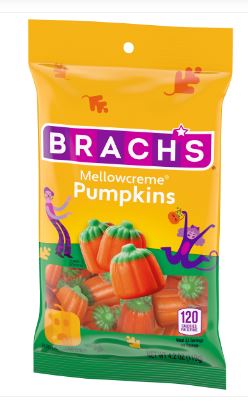 (S8-03) Halloween - Brach Mellowcreme Pumpkins Peg Bag - 4.2oz (119g) x 18 units