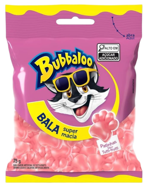 (S7-01) Bubbaloo Bala Super Marcia - Tutti Frutti Peg Bag 75g x 14 Units
