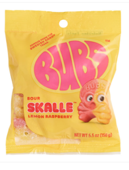 (S6-09) BUBS Peg Bag - SKALLE SOUR Lemon Raspberry 5.5oz(156g) x 8 Units