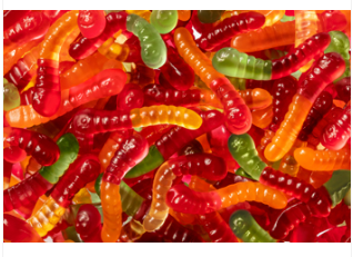 (S3-02) Bulk - Albanese Natural 5 Flavor Gummi Worms 5lb (2.27kg)