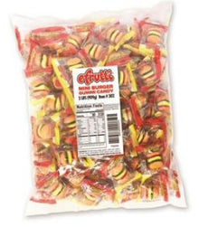 (S1-04) Spain - Bulk - efrutti Gummi Mini Burgers Individual Wrap - 2LB (101pcs) X 1 Bag