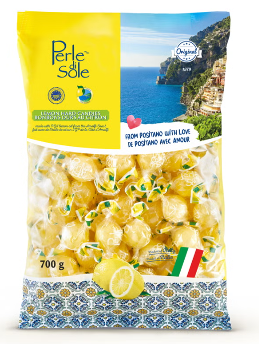(S6-14) Italian - Bulk - Positano - Perli Di Sole Lemon Candy 700g x 1 Bag