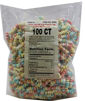 (S2-06) Bulk - Smarties Candy Necklace (Un-Wrapped) 100 Pieces x 1 Bag