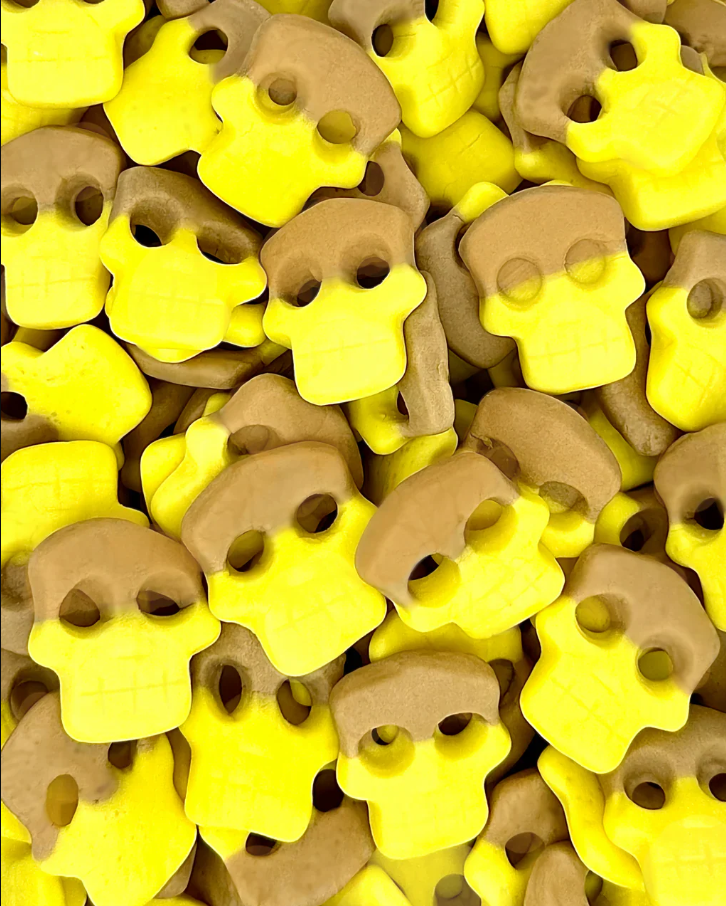 (S1-10) Bulk - Swedish Style - Banana & Toffee Skulls - Sweet 5lb (2267g) x 1 Unit