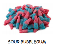 (S1-10) Box - Bulk - Huer - Small Sour Bubblegum Bottles x 1kg