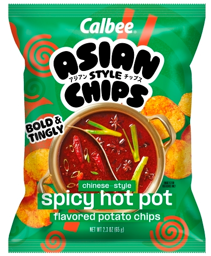 (S6-12) US - Calbee - Asian Style Chips - Chinese Spicy Hot Pot 2.3oz (65g) x 6 Units