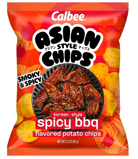 (S6-12) US - Calbee - Asian Style Chips - Korean Spicy BBQ 2.3oz (65g) x 6 Units