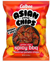 (S6-12) US - Calbee - Asian Style Chips - Korean Spicy BBQ 2.3oz (65g) x 6 Units
