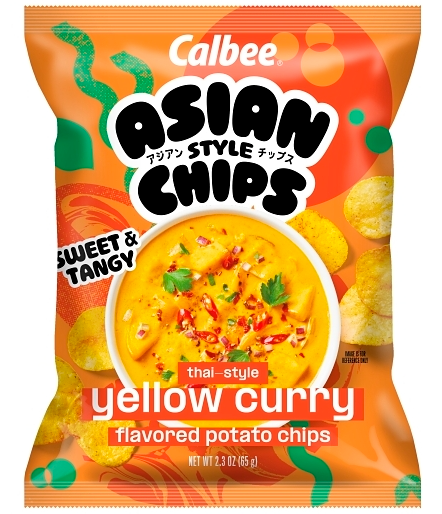 (S6-12) US - Calbee - Asian Style Chips - Thai Yellow Curry 2.3oz (65g) x 6 Units