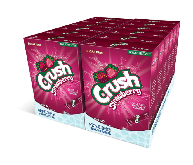 (S5-01) US - Drink Mix - CASE - On the Go - Strawberry Crush Sugar Free (6 pockets) x 12 Boxes