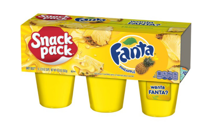 CASE - Snack Pack - Fanta - Pineapple Juicy Gels 3.25 Ozx6 Pack x 8 Unit