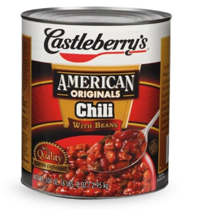 (S1-02) Castleberrys Chili with Beans 104 oz (2.95kg) x 1 Can