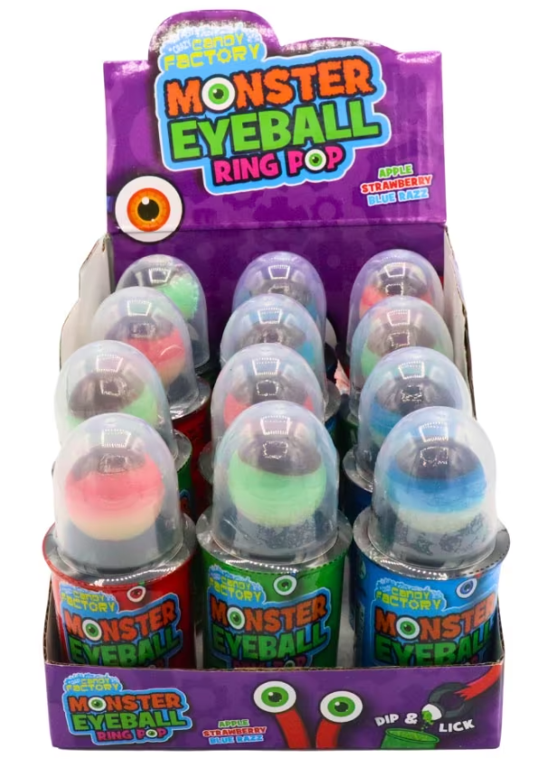 (S4-01) Crazy Candy Factory - Monster Eyeball Ring Pop 25g x 12 Units