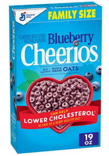 Cereal - Cheerios - Blueberry 19oz (538.64g) x 1 unit (Boxes with minor damage due to shipping)