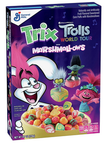 Cereal - Trix Trolls World Tour Marshmallows 9.7oz (274g) x 1 Unit (Boxes with minor damage due to shipping)